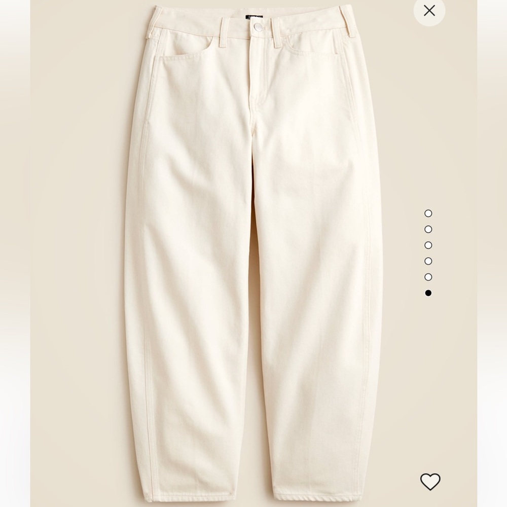 J. Crew Off-White Barrel Leg Jeans - Picture 5 of 11